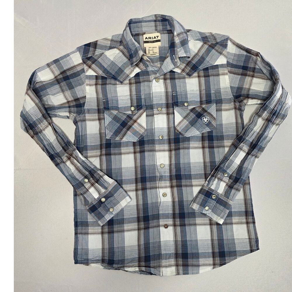 Ariat Haston Retro long-sleeve western plaid snap shirt Size S